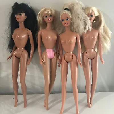 Vintage 80s 90s Loose Barbie Miko Fashion Dolls Lot Of 4 With Jewelry • $11