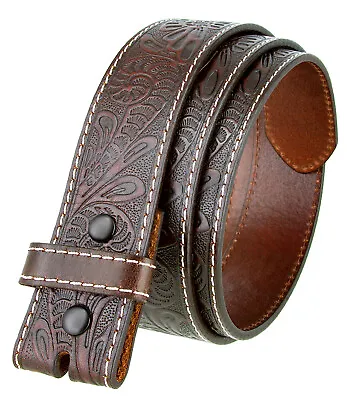 Western Floral Engraved Tooled Genuine Full Grain Leather Belt Strap 1-1/2  Wide • $26.95