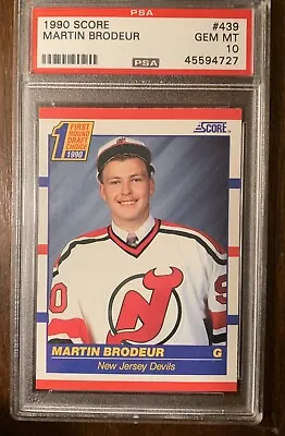 1990 Score #439 Martin Brodeur Rookie Card HOF New Jersey Devils GEM MT PSA 10 • $90.85