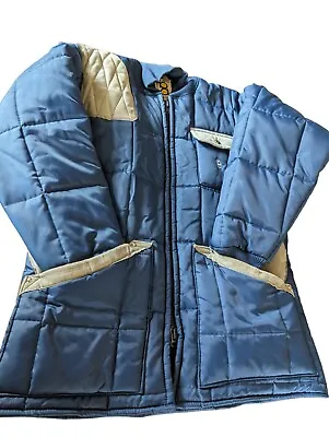 Vintage Bob Allen Shooting Jacket Mens Large Blue Quilted Insulated Hunting USA • $74.99