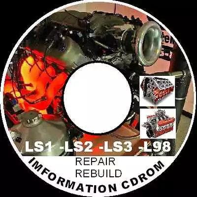 Holden V8 Ls1-ls2-ls3-l98-l77-lq9 V8 Engine Workshop Rebuildrepairmodify Cd • $14.95