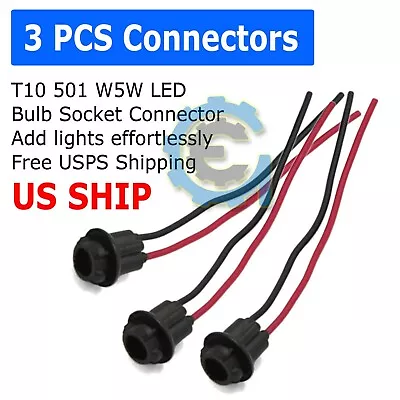 3PCS T10 Socket Clearance Cab Marker Light Holder Replacement Connector Harness • $4.49