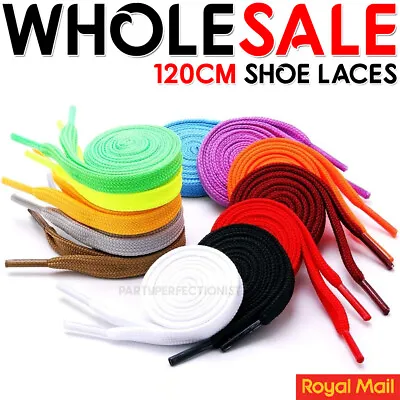 Flat Shoelaces 30+ Colours Shoe Laces Boot Trainer Shoes Football Boots • £22.99