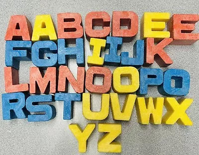 VTG Lot Of 30 Mattel Alphabet Blocks Complete + Extras Letters 1971 Tuff Stuff • $29.99