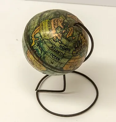 $125 • Buy Antique Miniature Toy World Globe With Wire Stand Circa 1900