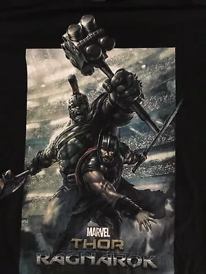 Marvel Men's T Shirt Large Black Thor Ragnarok Graphic Short Sleeve Lightly Used • £9.99