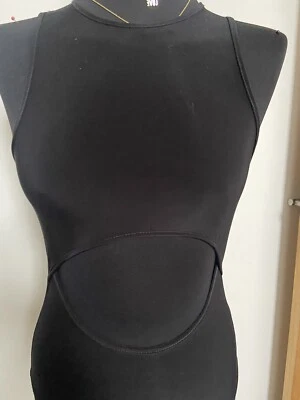 £3.50 • Buy Pretty Little Thing Black Cut Out Stretch Bodysuit Size 8