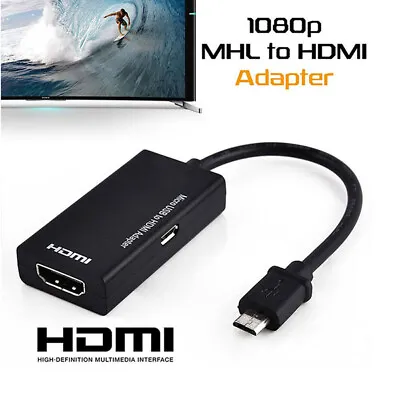 MHL Micro USB To HDMI Adapter Converter Cable 1080P HD For Smartphone Tablet TV • $6.64