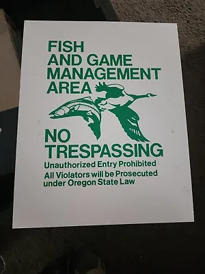 Cool Metal Oregon Fish And Game Management Area No Trespassing Sign • $70