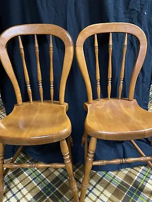 Set Of 2 Tell City Dinette Desk Or Side Chairs Pattern  2202 Andover Finish • $299