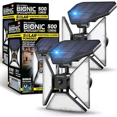 Bell + Howell Bionic Spotlight Trio Solar Powered Motion Sensor Lights- 2 Pack • $59.99