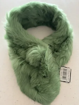 Codello Real Rabbit Fur Scarf Choker Collar New Green • $15