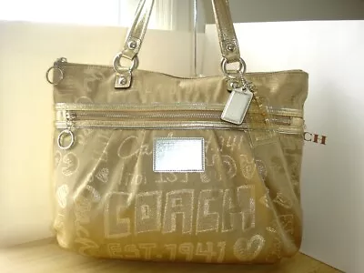 $89.95 • Buy Coach Poppy Story Patch Glam Glamour Tote Shoulder Bag 15301