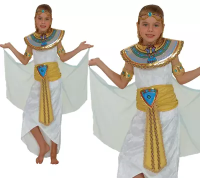 Kids Queen Cleopatra Child Egyptian Princess Fancy Dress Girls Costume Nile New • £11.99