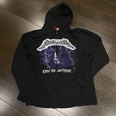 2007 Metallica “Ride The Lightning” Full Zip Hoodie Mens Size L Bravado Black • $35.84