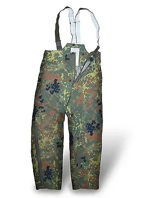 Genuine German Army GoreTex Bib And Brace Trousers Combat Flecktarn Waterproof • $34.80