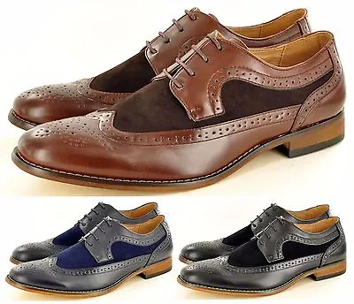 £24.99 • Buy New Mens Designer Brogue Formal Office Lace Up Fashion Shoes In UK Sizes 6-12