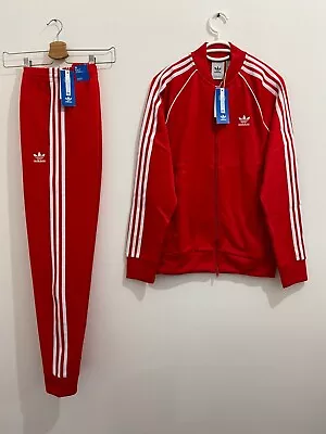 Adidas Originals Primeblue Superstar Tracksuit Vivid Red White Size XL • $175