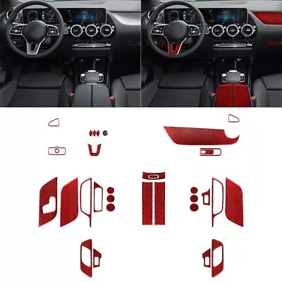 32Pcs Red Carbon Fiber Interior Cover Dash Trim Kit For Benz GLB X247 2020-2022 • $169.99