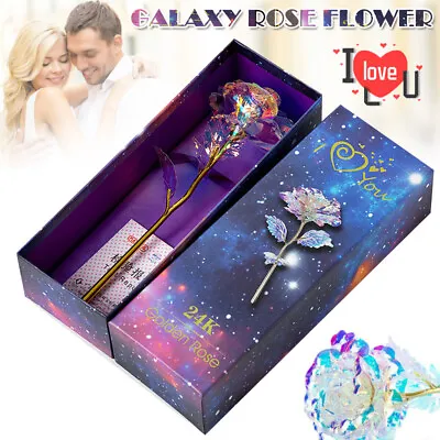 $13.62 • Buy Forever Galaxy Rose Flower Everlasting Crystal Valentine's / Mother's Day Gift