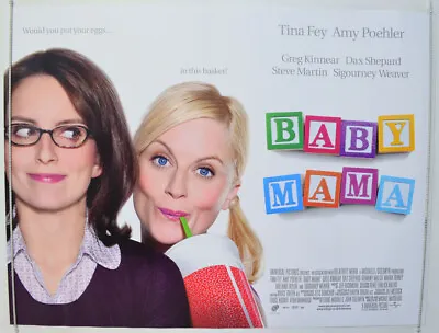 BABY MAMA (2008) Quad Movie Poster - Tina Fey Amy Pochler Sigourney Weaver • £8.50