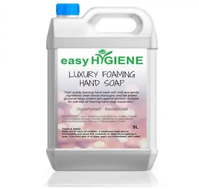 5L FOAM SOAP Liquid Hand Soap 1x 5L FOAMING ANTIBACTERIAL Dispensers No Perfumed • £14.99