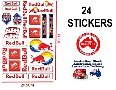 RB KTM Racing 24pce Sticker Decal Sheet For Motorcycle Bike Car Laptop • $10.95