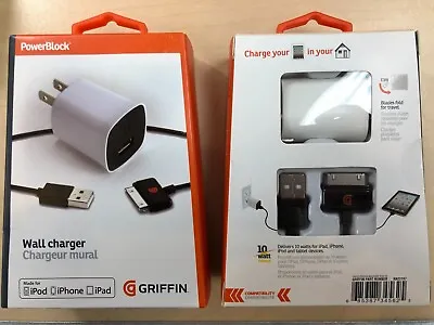 Griffin PowerBlock 10W Wall Charger W/ 30Pin Cable For IPad 123 IPhone 34 • $8.95