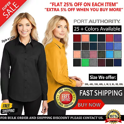 Port Authority Womens Long Sleeve Button Down Easy Care Dress Shirt - L608 • $36.45