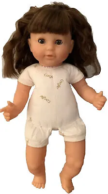 Corolle Doll Cloth Body Sleepy Eyes Vinyl Limbs Brown Hair Eyes S10J12 VTG READ • $28.98