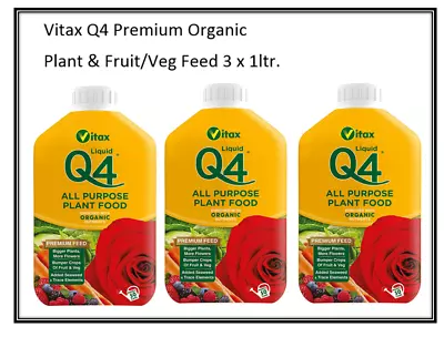 Vitax QFAP1 Q4 All Purpose Plant Food Liquid Yellow 3 X 1L • £20.49