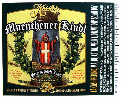 Kessler Brewing MUENCHENER KINDL Beer Label MT 12oz • $1.75