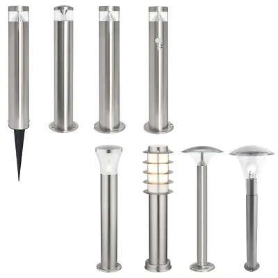 Modern LED Bollard Garden Lamp Post Stainless Steel Outdoor Pathway Drive Light • £24.99