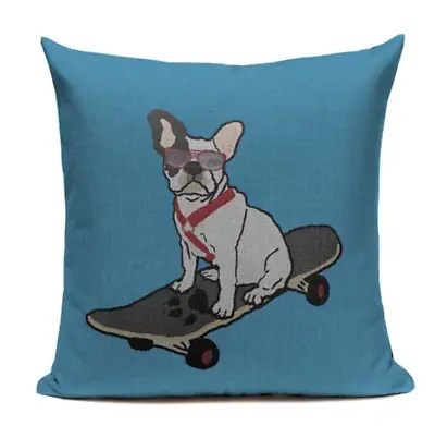 $19.16 • Buy Boston Terrier B10 Skateboard Skater Cushion Pillow Cover Pet French Bulldog 