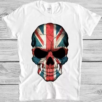 British Flag Skull T Shirt England UK Union Jack London Punk Cool Gift Tee M207 • £6.35