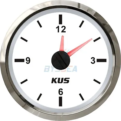 £39.59 • Buy KUS Quartz Clock Boat Marine Car Analog Dash Clock Gauge Dial 12 Hour 12/24V