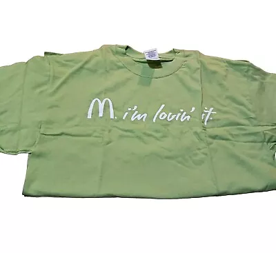 McDonald’s Restaurant Im Lovin It Green Tshirt Size L 2003 New Advert Vtg Slogan • $21