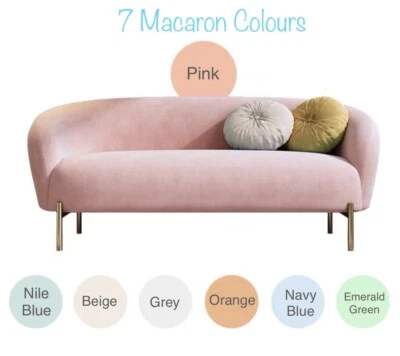 Modern Sofa Armchair Macaron Colours Single/2/3 Seater Velvet Fabric  • $1250