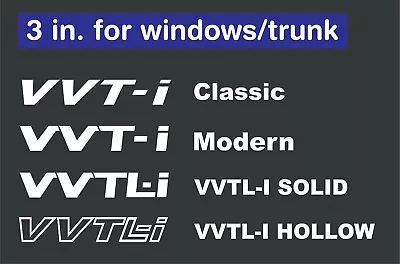 VVTI  Vinyl Sticker Decals Fits Windows And Trunk - SET Of 3 • $8