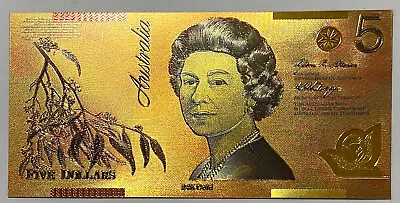 Australia $5 Dollar 24k Gold Plated Australian Banknote First Generation 1992 • $8.99