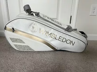 Babolat Tennis Bag Wimbledon Limited Edition White Gold Backpack For 6 Rackets • $95