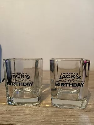 Two Jack Daniel’s Whiskey Glasses Tumblers Jack’s Birthday • £3