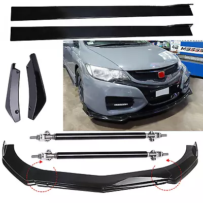 Front Bumper Lip Spoiler Splitter + Side Skirts + Rear For Honda Civic Type R • $99.99