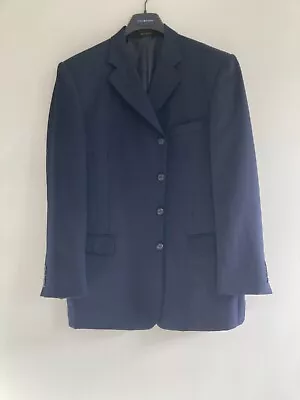 Lucelli Men Overcoat Size 44L Bright Navy Autumn • $9.99