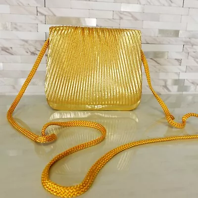 Carlo Fellini Purse Bag Evening Small Gold Formal Crossbody Sling Clutch Straw • $28.88