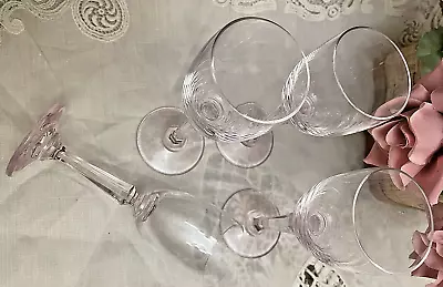6 Vintage Pink & Clear Stems Adorable Small Shot Cordial Wine Glass 5  X 1  1/2  • $35
