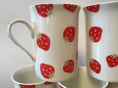 £12.99 • Buy Regal Spencer Set Of 4 Strawberry Design Fine Bone China Mugs Cups Beakers