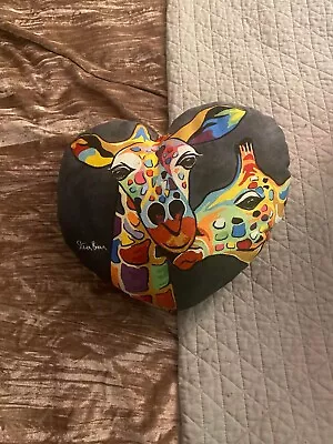 £10 • Buy Giraffe Heart Shaped Cushion