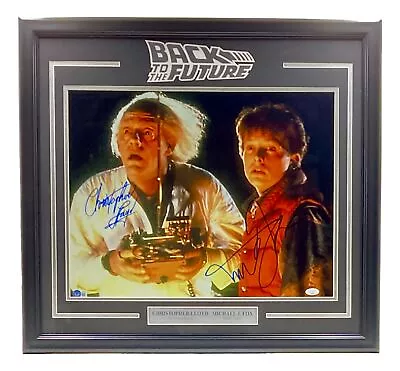 Michael J Fox & Lloyd Signed Framed 16x20 Back To The Future Photo BAS+JSA • $699.99