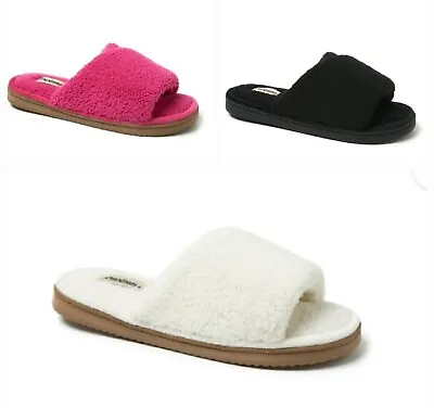 Dearfoams Women's Gel Infused Slip-on Memory Foam Terry Slide Slippers: S-XL • $16.99